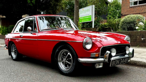 Classic car displayed outside Springdene Care Homes during a community celebration in North London