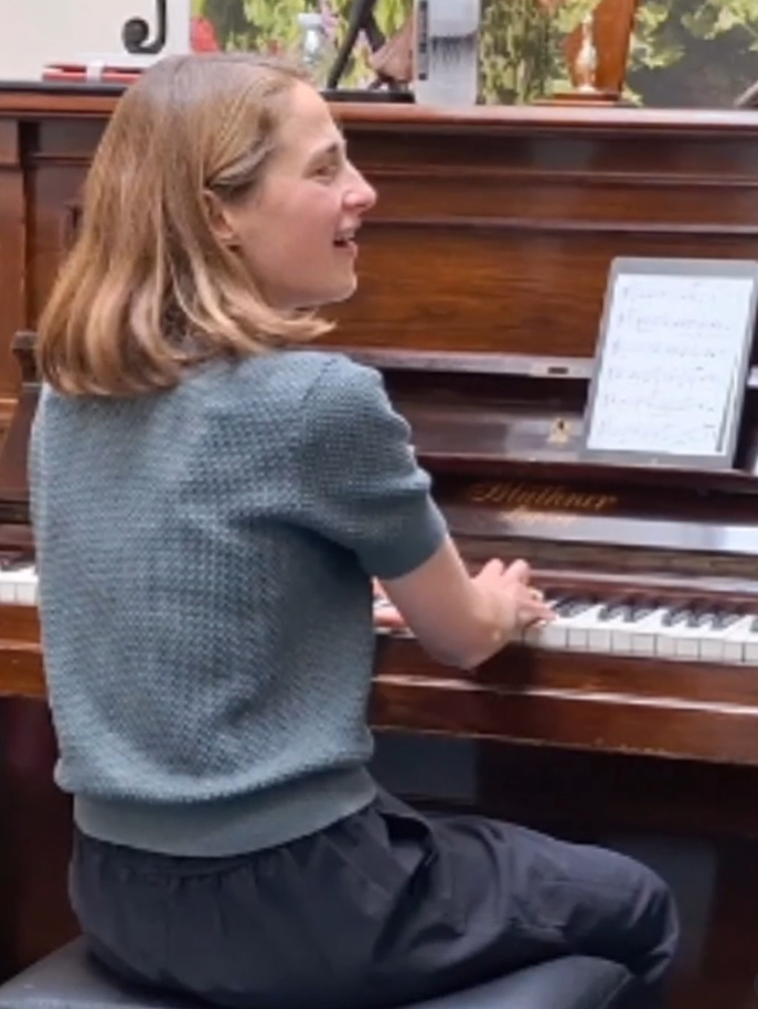 Pianist performing for residents during music activity at Springdene Care Homes