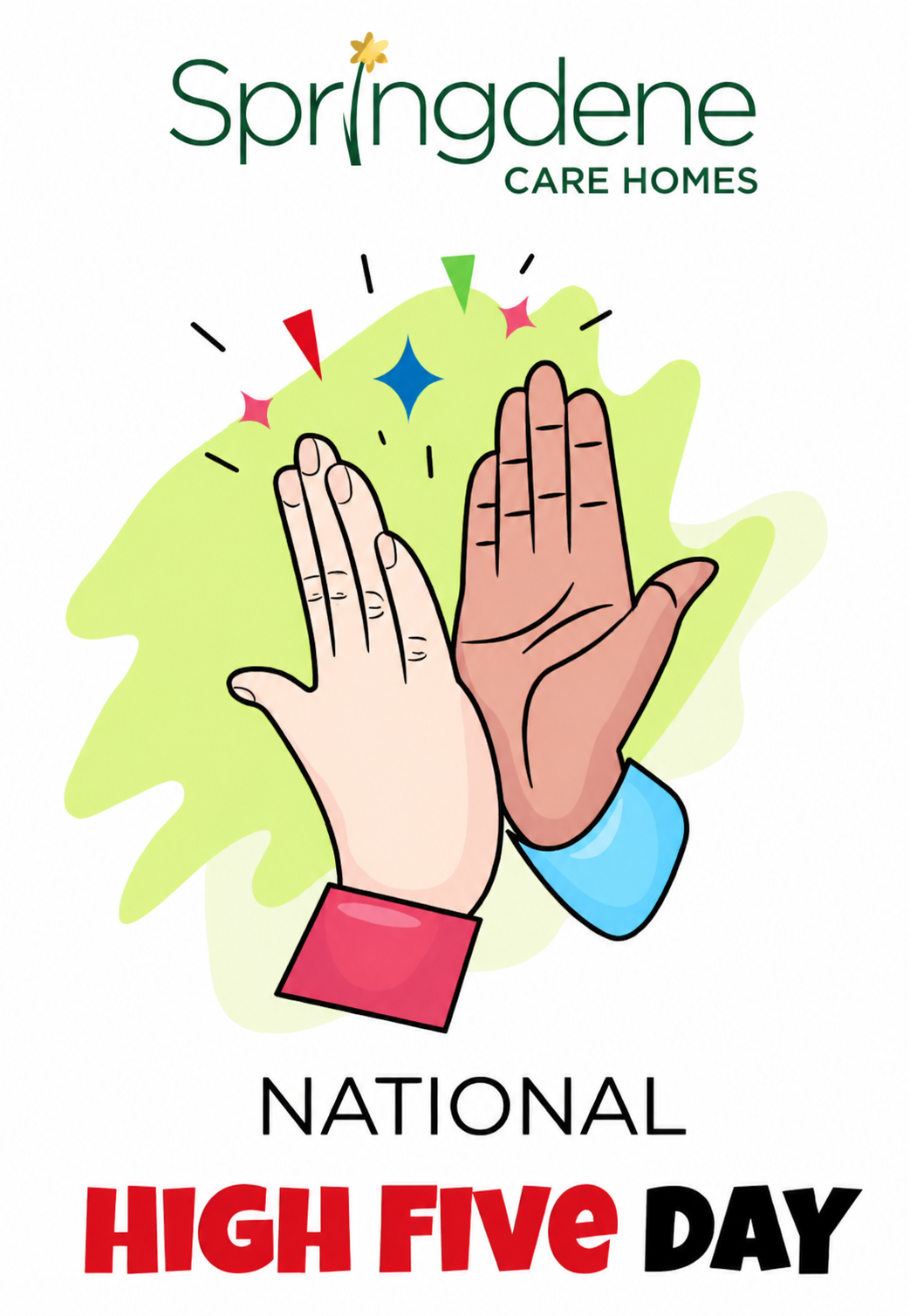 National High Five Day at Spring Grove Care Home