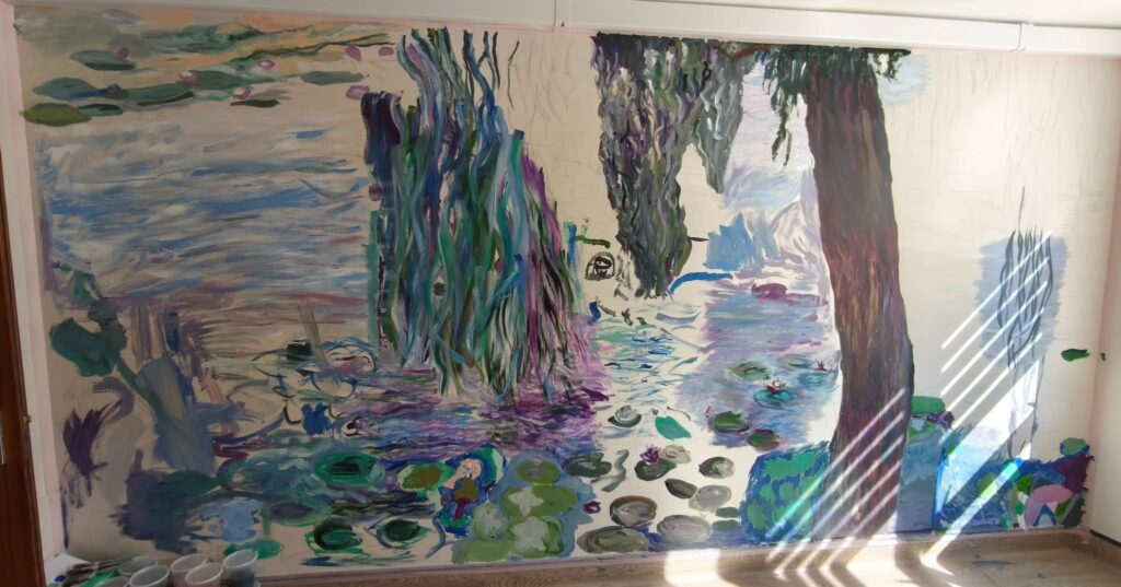 Collaborative Monet-inspired art mural created at Springview Care Home